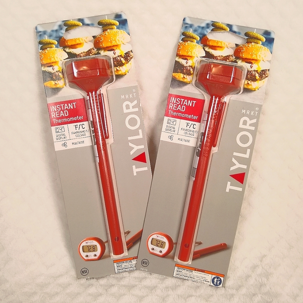 NEW 2 PACK Taylor Instant Read Thermometer - Red